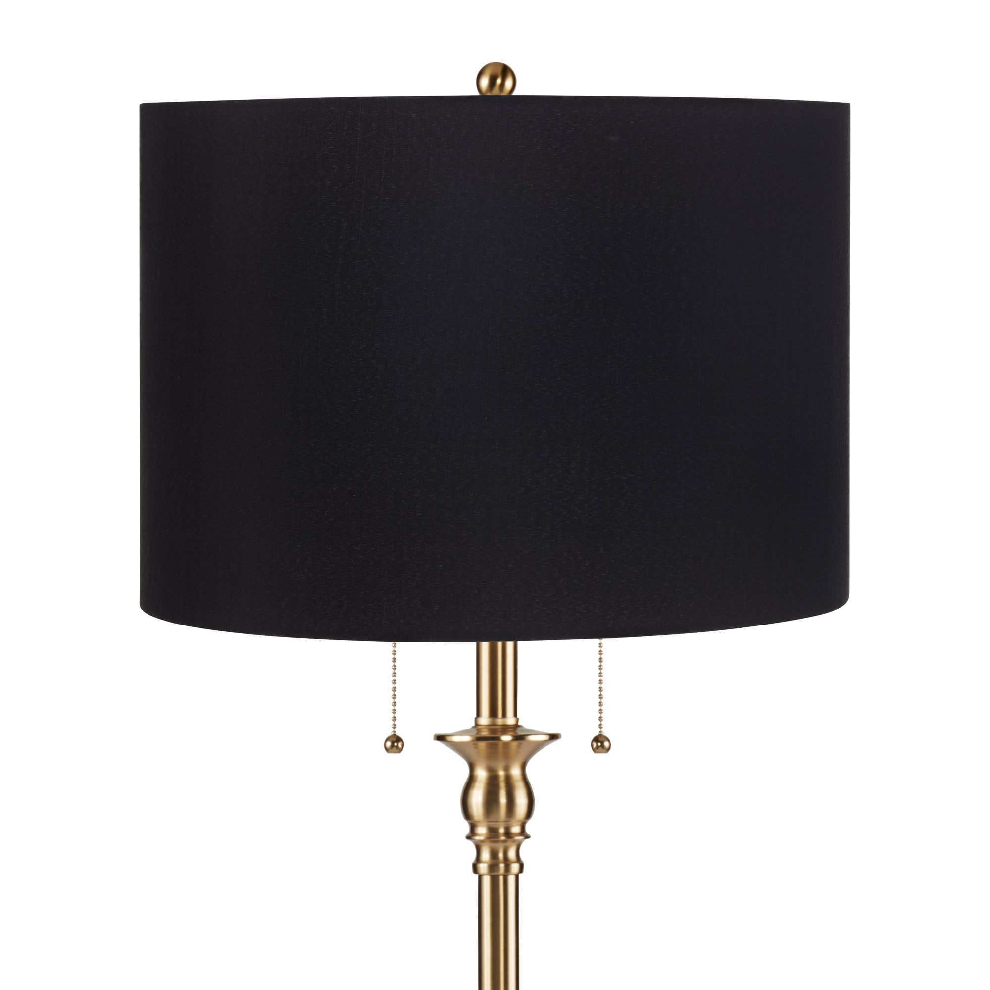 Image 2 Possini Euro Dyna 58" Antique Brass Black Drum Shade Floor Lamp more views