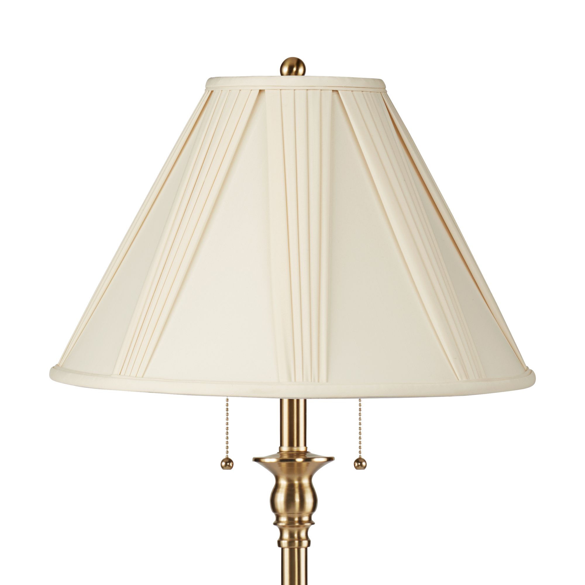 Image 2 Possini Euro Dyna 58" Antique Brass French Pleated Shade Floor Lamp more views