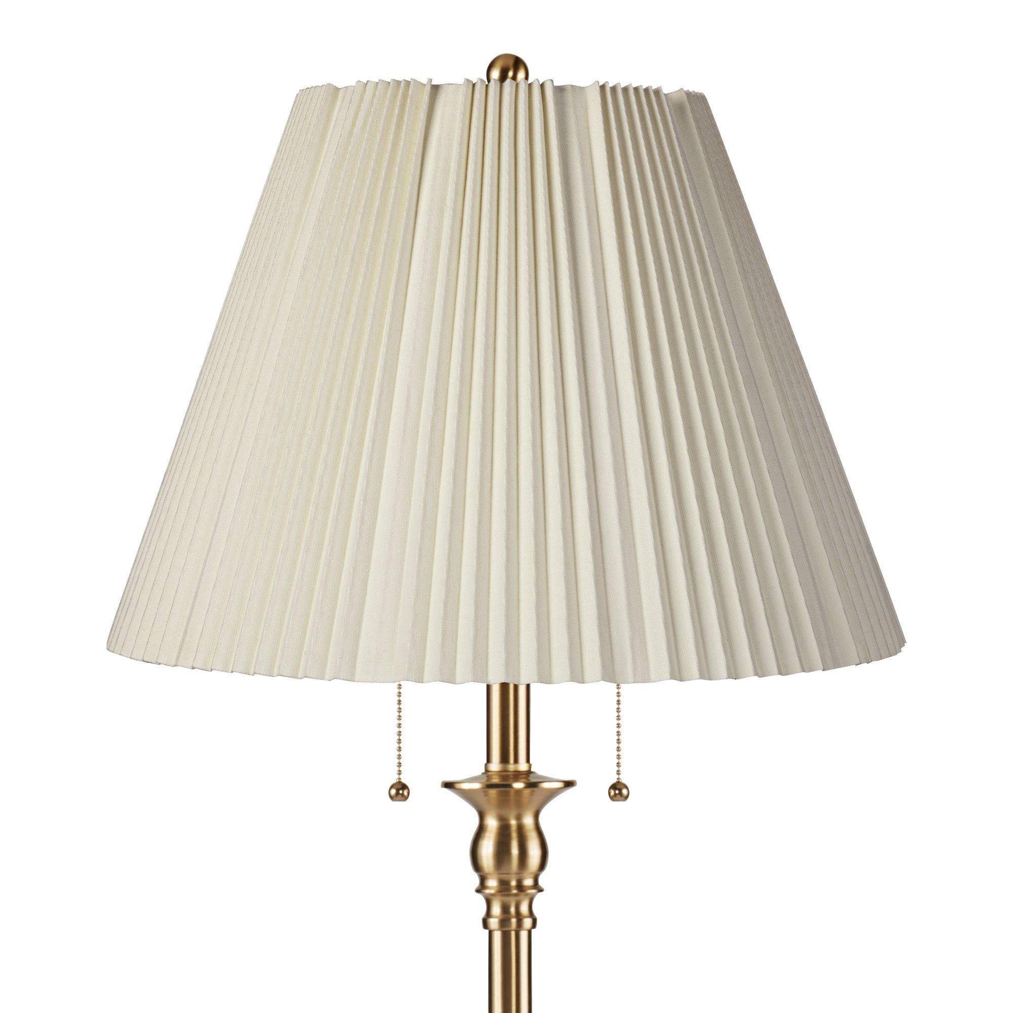 Image 2 Possini Euro Dyna 58" Antique Brass Knife Pleat Shade Floor Lamp more views