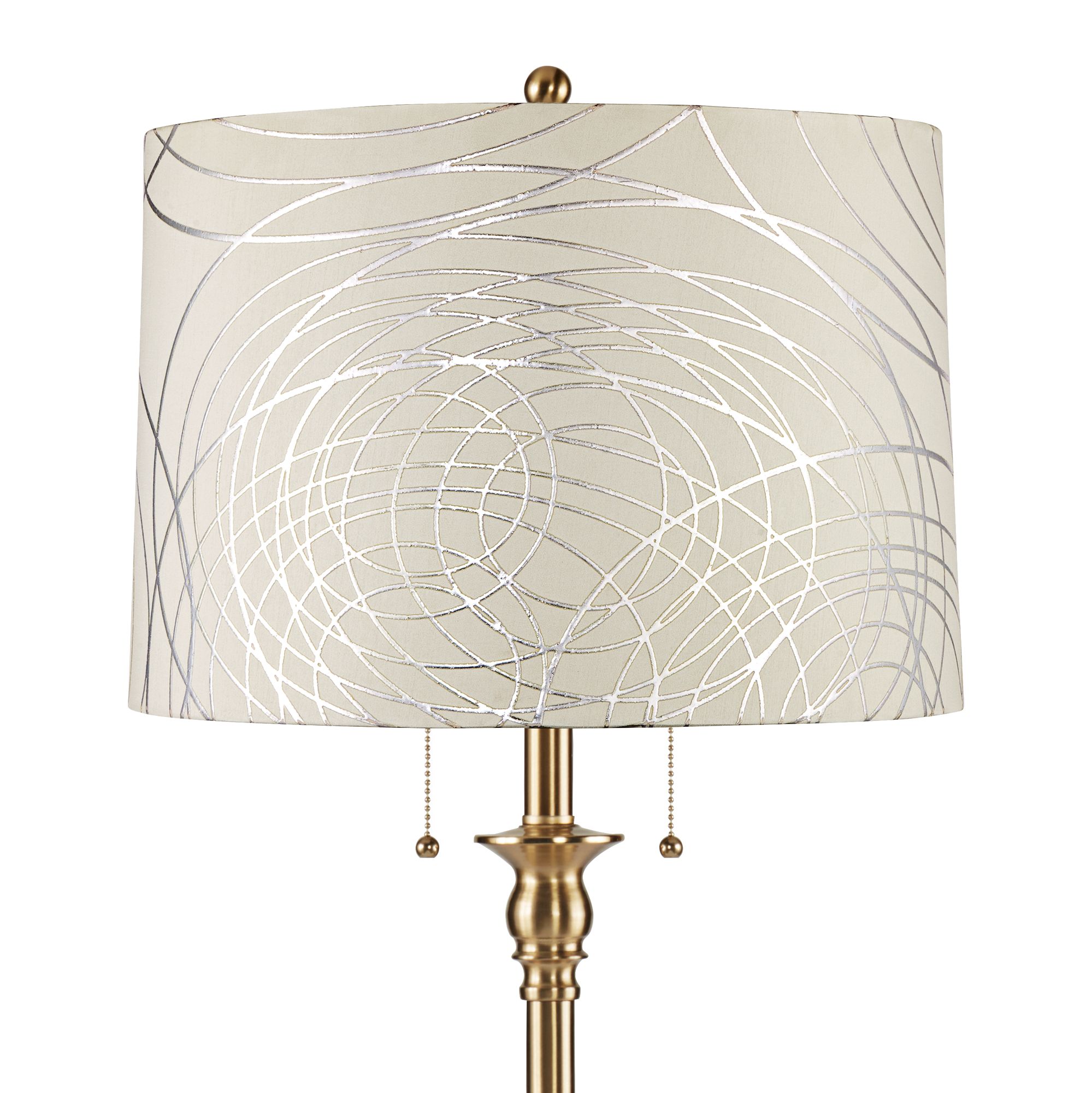 Image 2 Possini Euro Dyna 58" Antique Brass Silver Circles Shade Floor Lamp more views