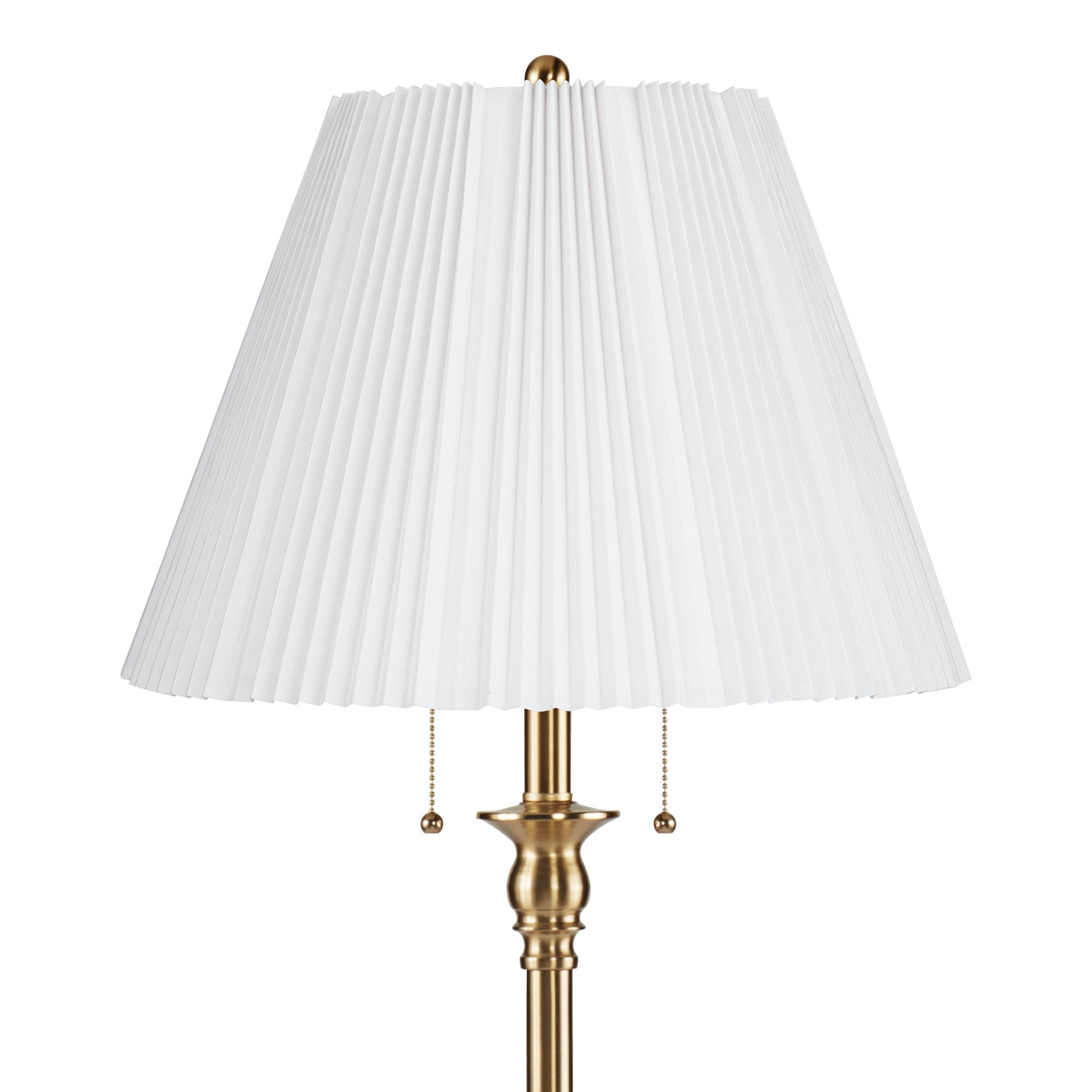 Image 2 Possini Euro Dyna 58" Antique Brass White Pleated Shade Floor Lamp more views