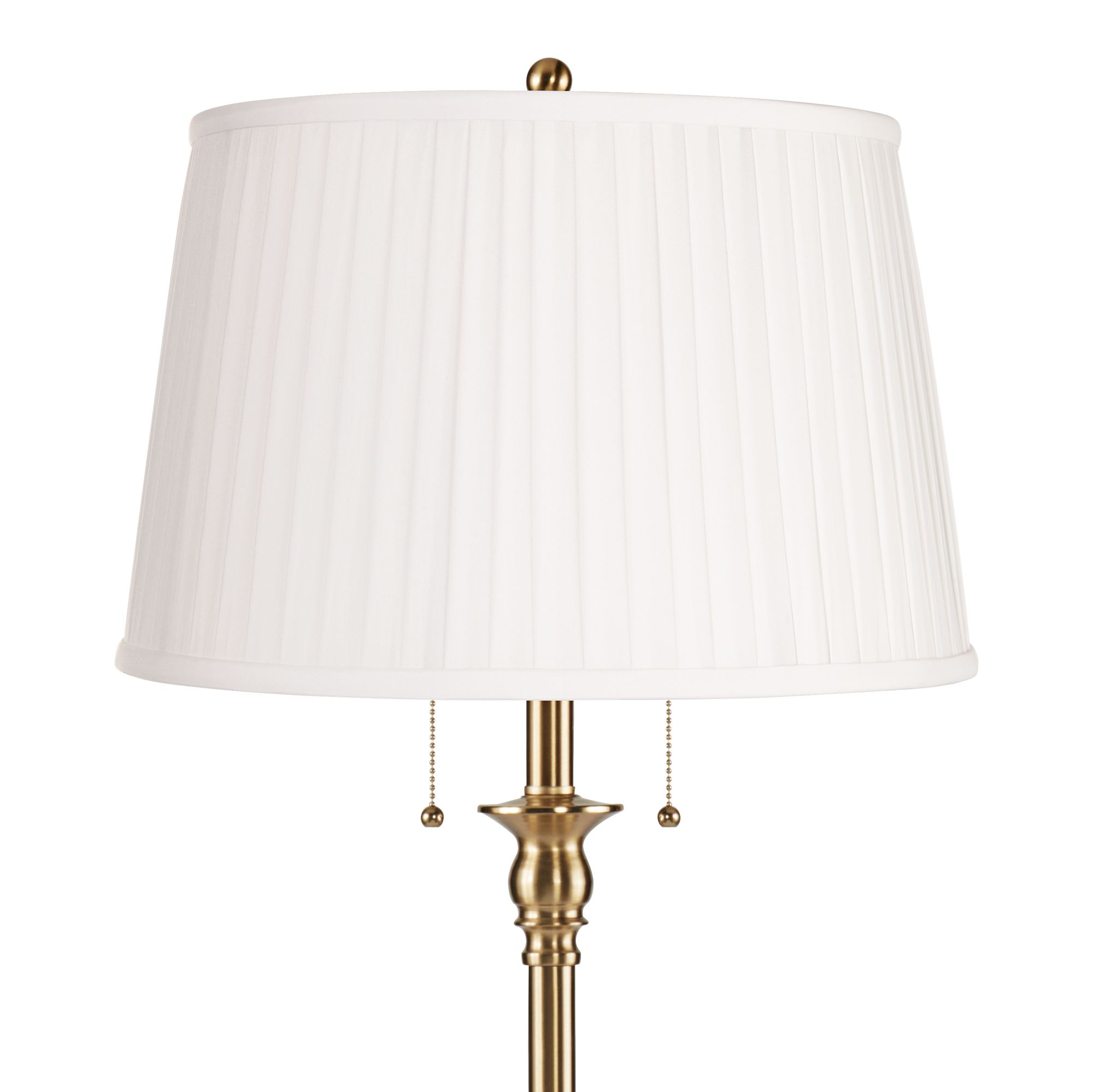 Image 2 Possini Euro Dyna 58" Antique Brass White Pleated Shade Floor Lamp more views