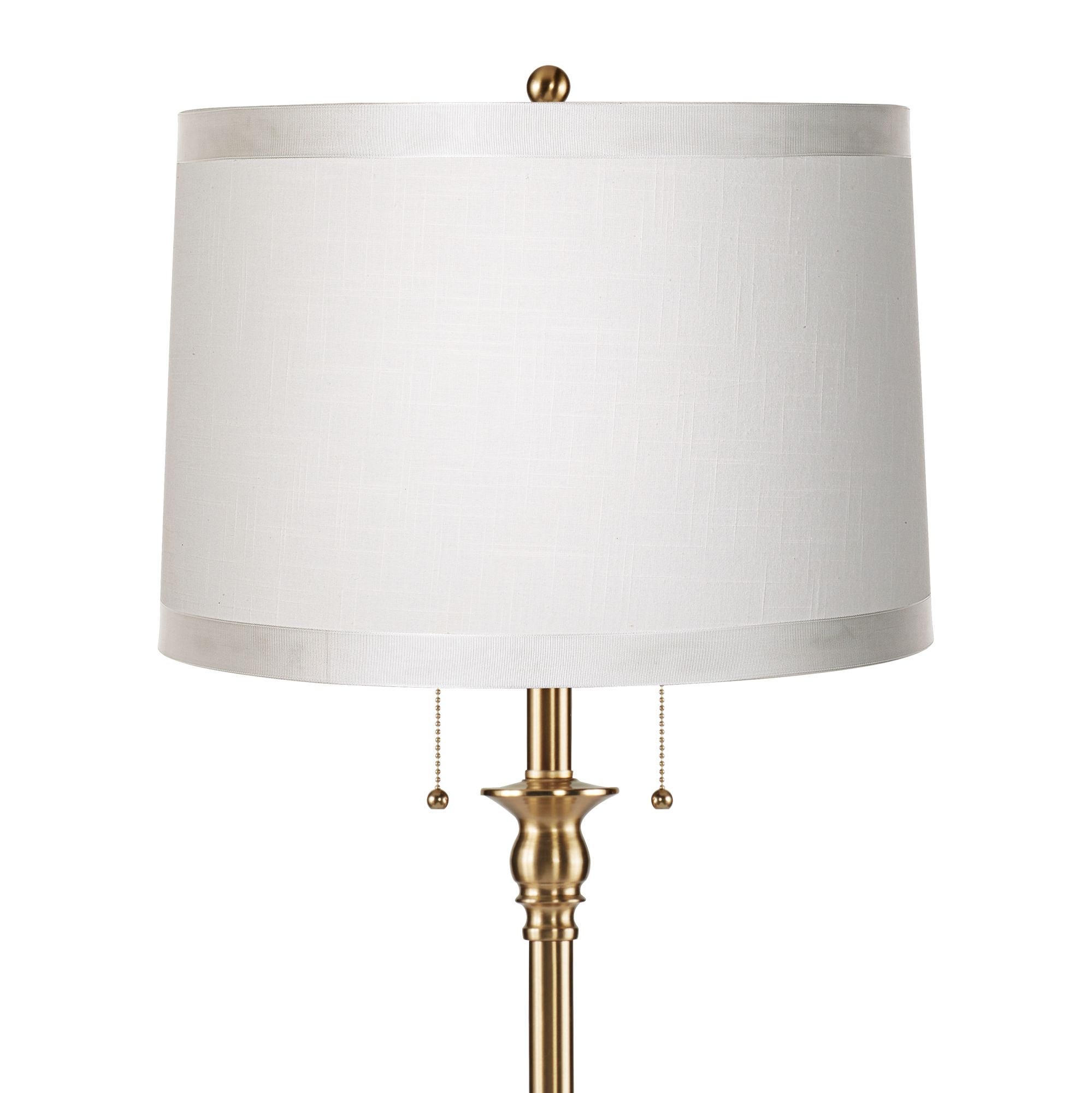 Image 2 Possini Euro Dyna 58" Antique Brass White Ribbon Shade Floor Lamp more views