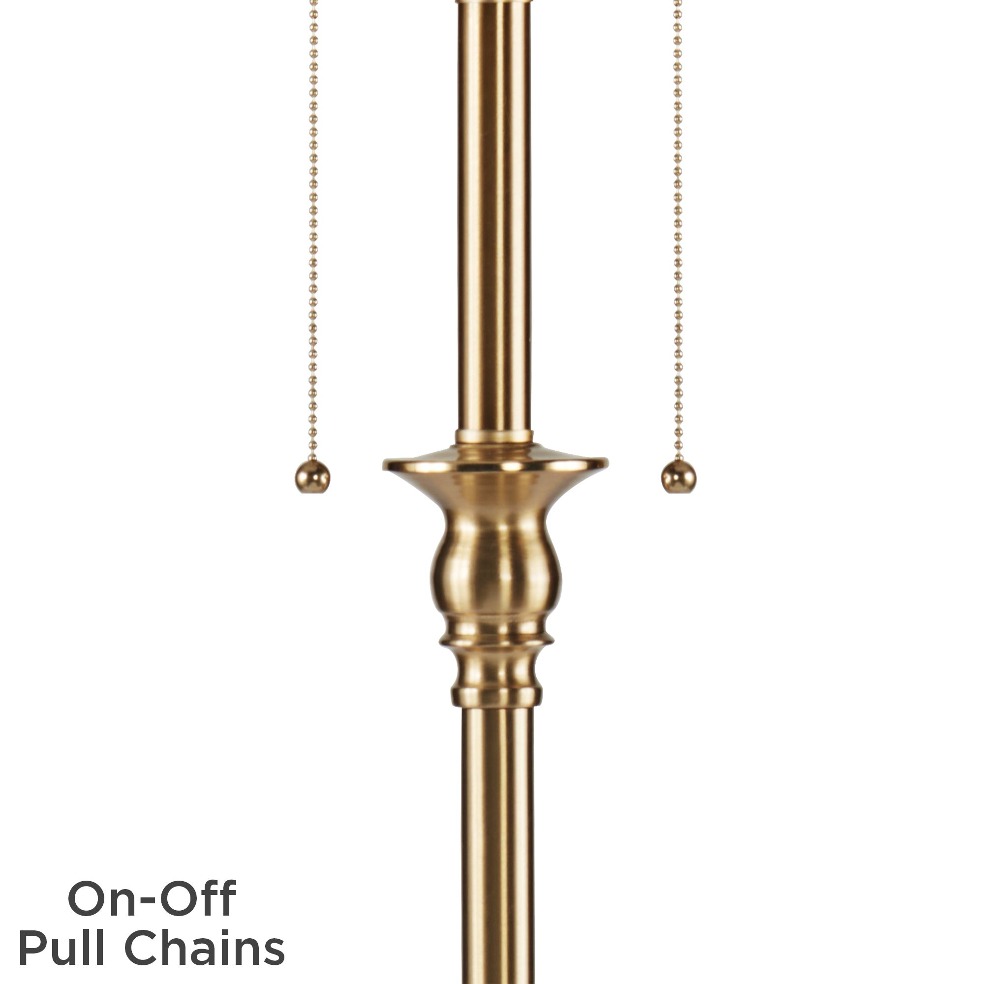 Image 3 Possini Euro Dyna 58" Antique Brass White Ribbon Shade Floor Lamp more views