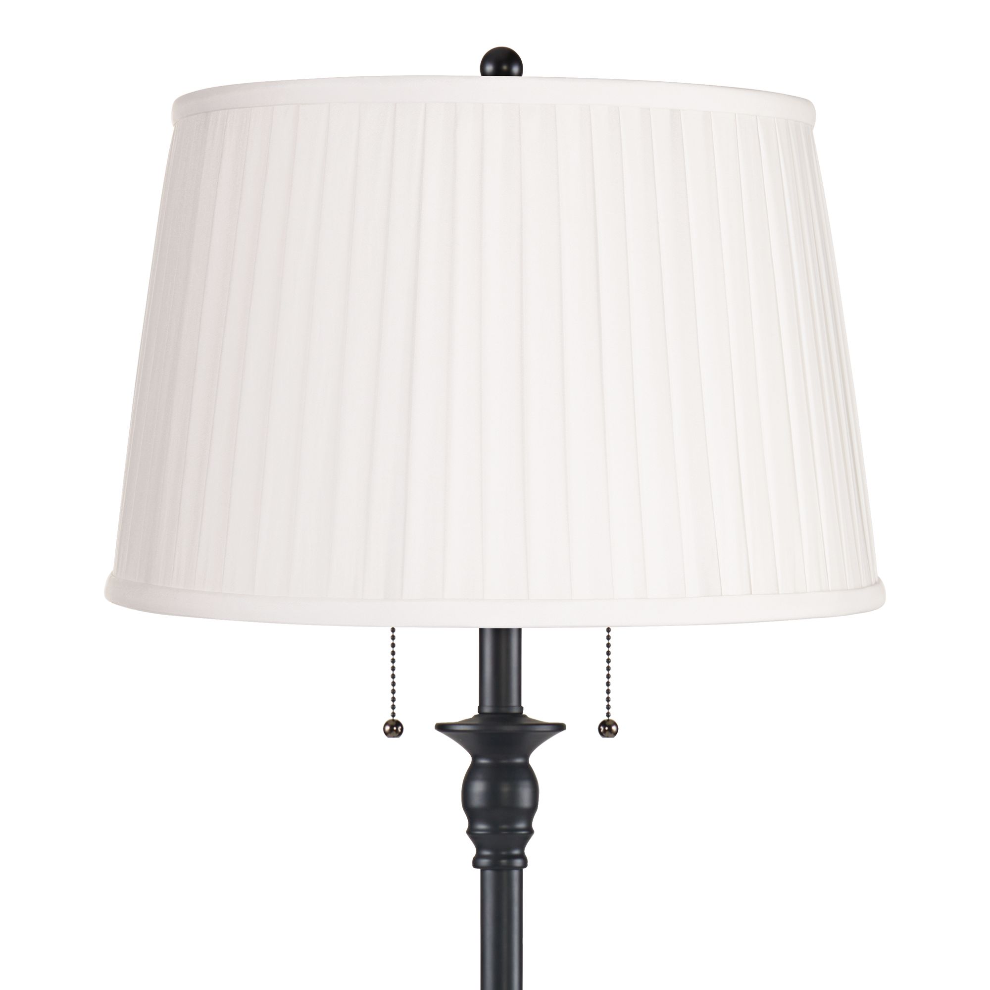 Image 2 Possini Euro Dyna 58" High Pleated Shade Black 2-Light Floor Lamp more views