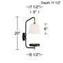 Possini Euro Dyna Set of 2 Plug-In Wall Lamps with Shelf and USB Port