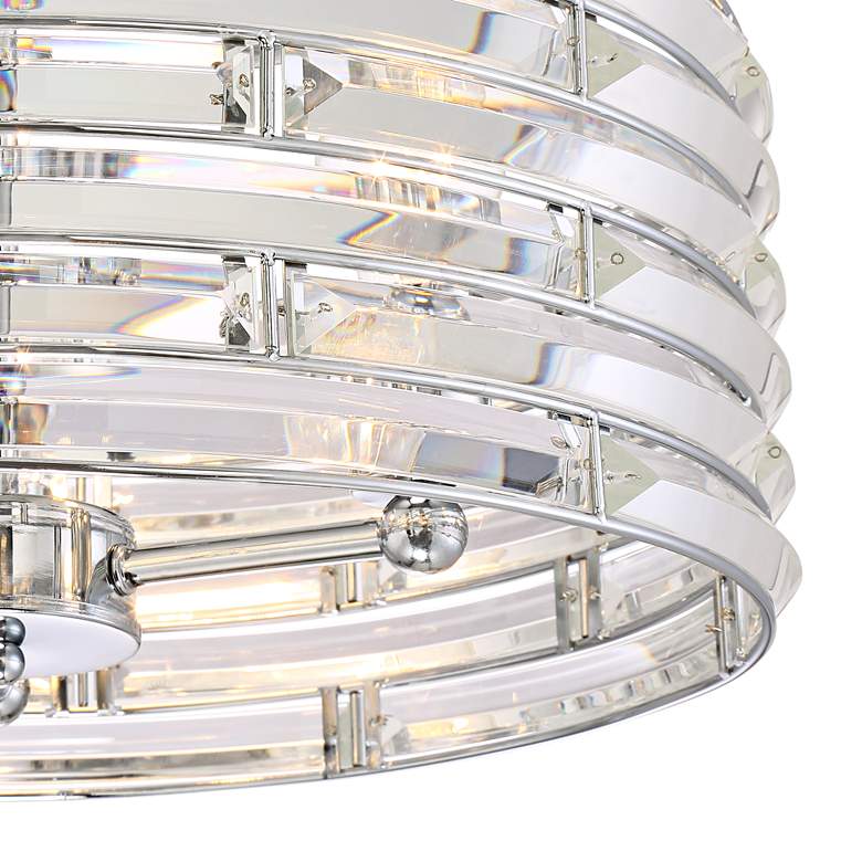 Possini Euro Ebbets 18 inch Wide Chrome Round Pendant Light more views