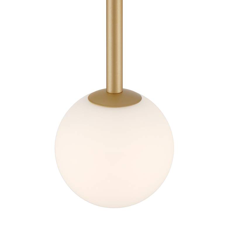 Image 3 Possini Euro Eclipse 4 3/4" Wide Gold and White Glass LED Mini Pendant more views