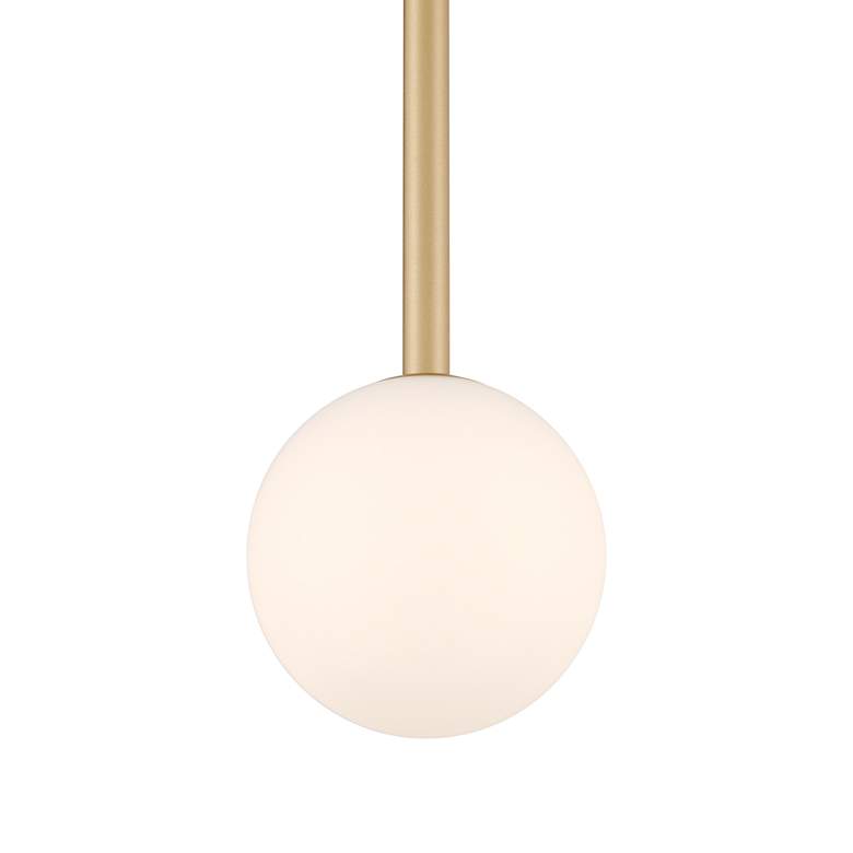 Image 4 Possini Euro Eclipse 4 3/4" Wide Gold and White Glass LED Mini Pendant more views