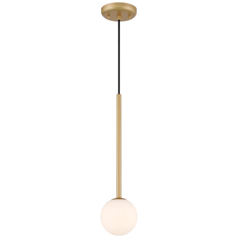 Image 6 Possini Euro Eclipse 4 3/4" Wide Gold and White Glass LED Mini Pendant more views
