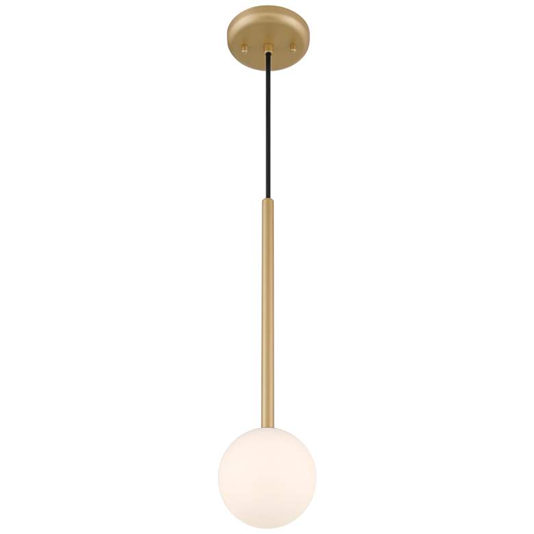 Image 7 Possini Euro Eclipse 4 3/4" Wide Gold and White Glass LED Mini Pendant more views