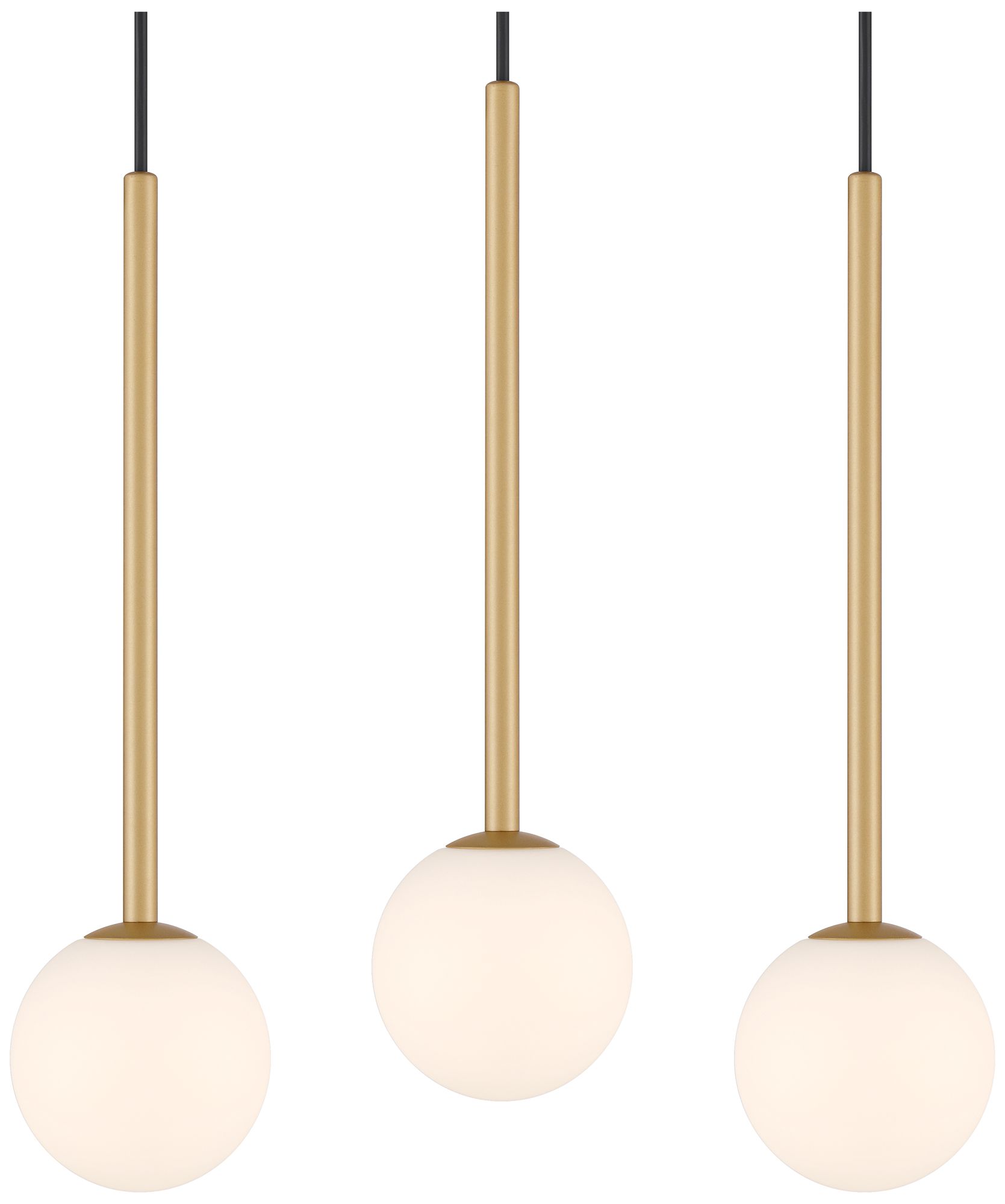 Image 3 Possini Euro Eclipse 4 3/4"W Gold and Glass LED Mini Pendant Set of 3