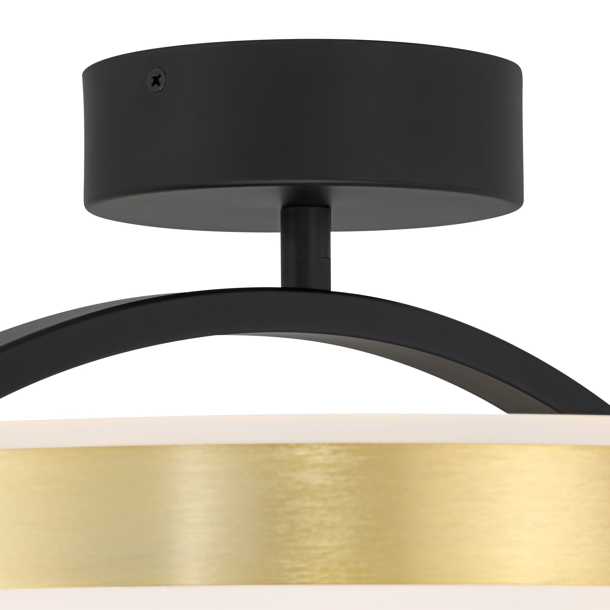 Image 3 Possini Euro Edwin 16" Black and Brass Modern LED Ring Ceiling Light more views