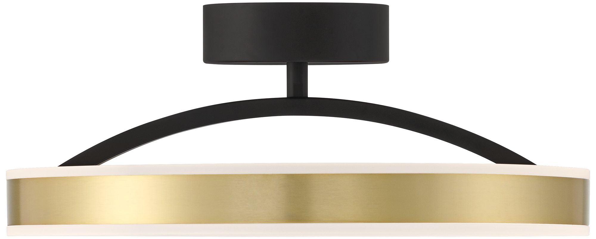 Image 5 Possini Euro Edwin 16" Black and Brass Modern LED Ring Ceiling Light more views
