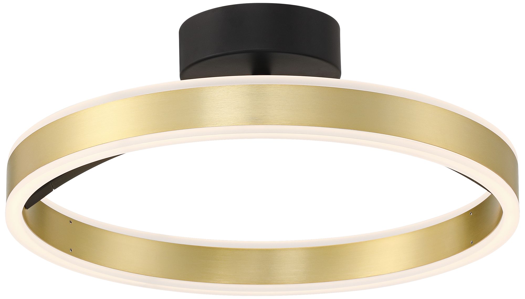 Image 6 Possini Euro Edwin 16" Black and Brass Modern LED Ring Ceiling Light more views