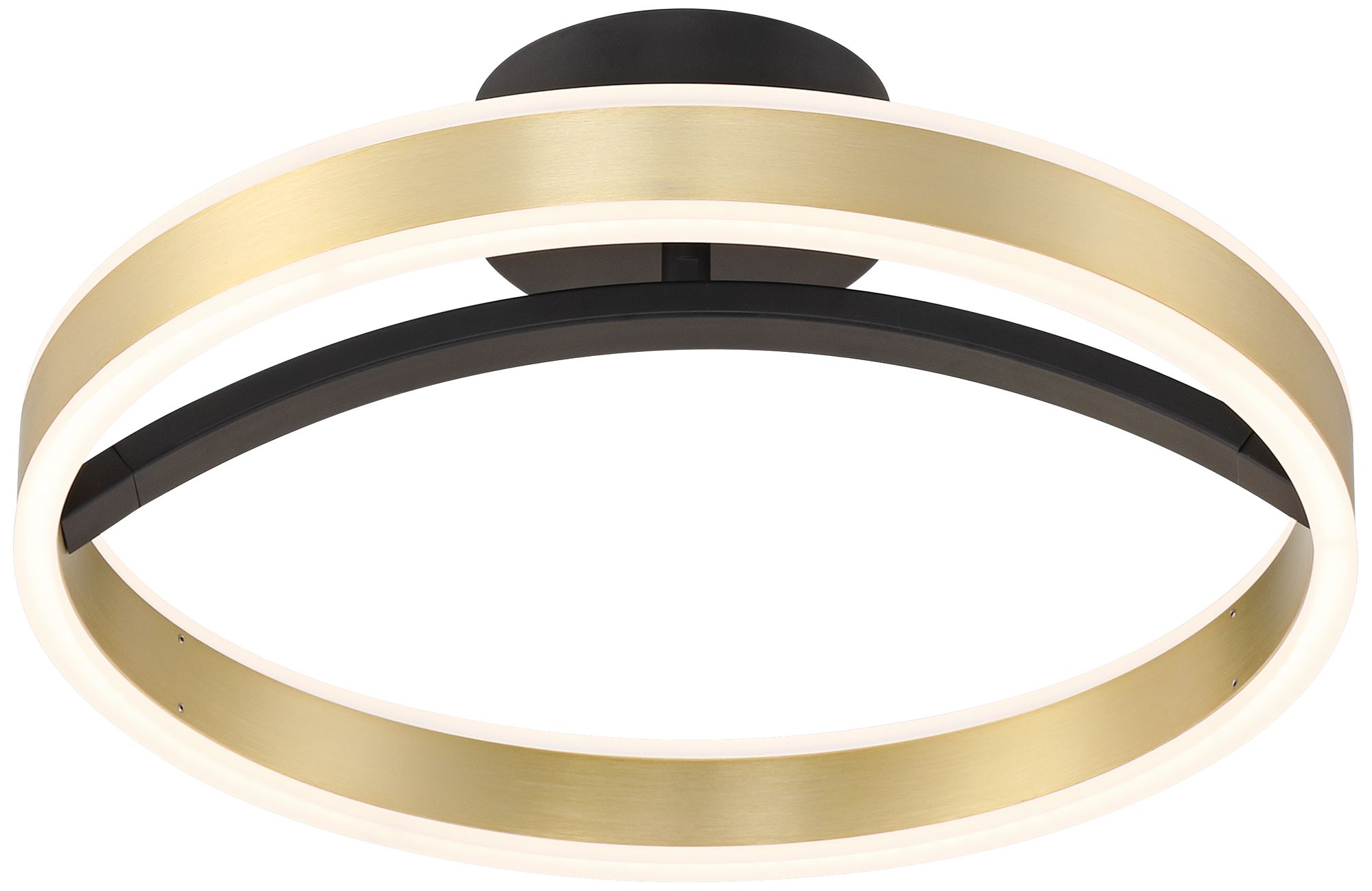 Watch A Video About the Eliza Matte Black Antique Brass LED Ring Ceiling Light