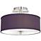 Possini Euro Eggplant Faux Silk 14" Wide Ceiling Light