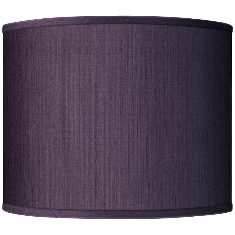 Image 1 Possini Euro Eggplant Faux Silk Drum Lamp Shade 14x14x11 (Spider)