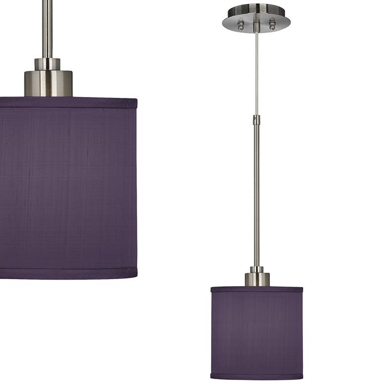 Image 1 Possini Euro Eggplant Purple 7"Wide Mini Pendant Light