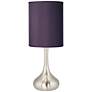 Possini Euro Eggplant Purple Brushed Nickel Droplet Table Lamp