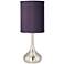 Possini Euro Eggplant Purple Brushed Nickel Droplet Table Lamp