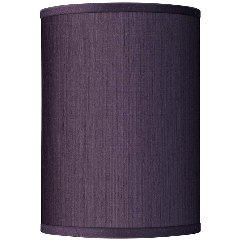 Image 1 Possini Euro Eggplant Purple Faux Silk Cylinder Lamp Shade 8x8x11 (Spider)