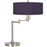 Possini Euro Eggplant Purple Modern LED Swing Arm Desk Lamp
