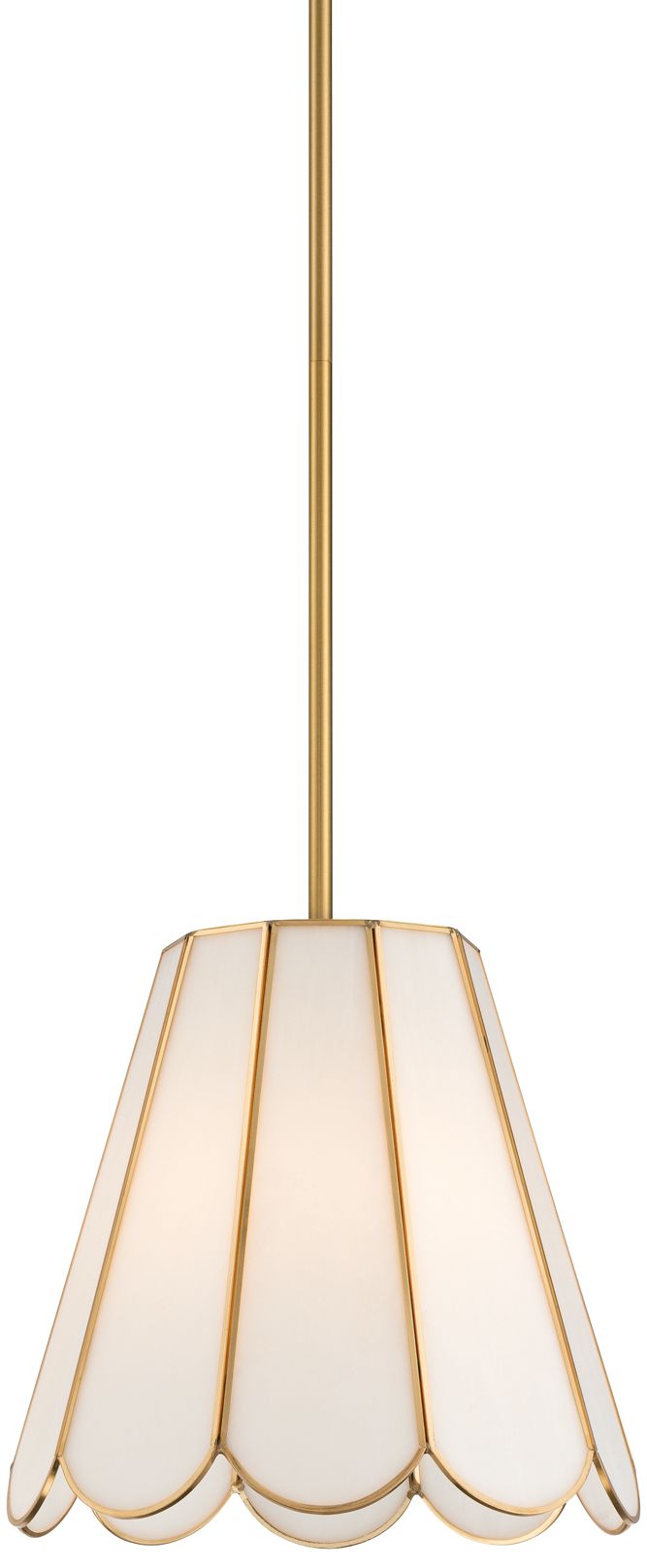 Thumbnail2 of Possini Euro Eldridge 12 1/4"W Brass and Seashell Mini Pendant Light