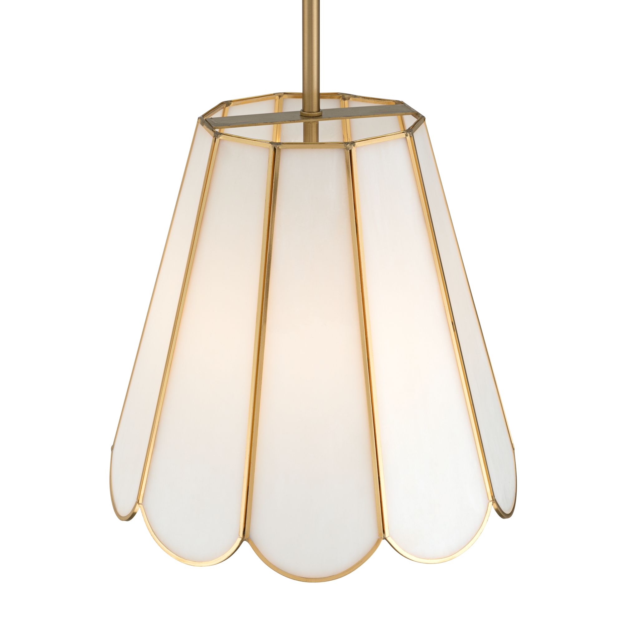 Thumbnail4 of Possini Euro Eldridge 12 1/4"W Brass and Seashell Mini Pendant Light more views