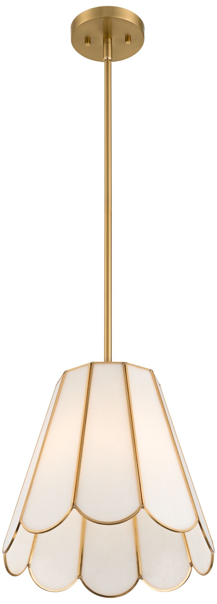 Watch A Video About the Possini Euro Eldridge Brass and Seashell Mini Pendant Light