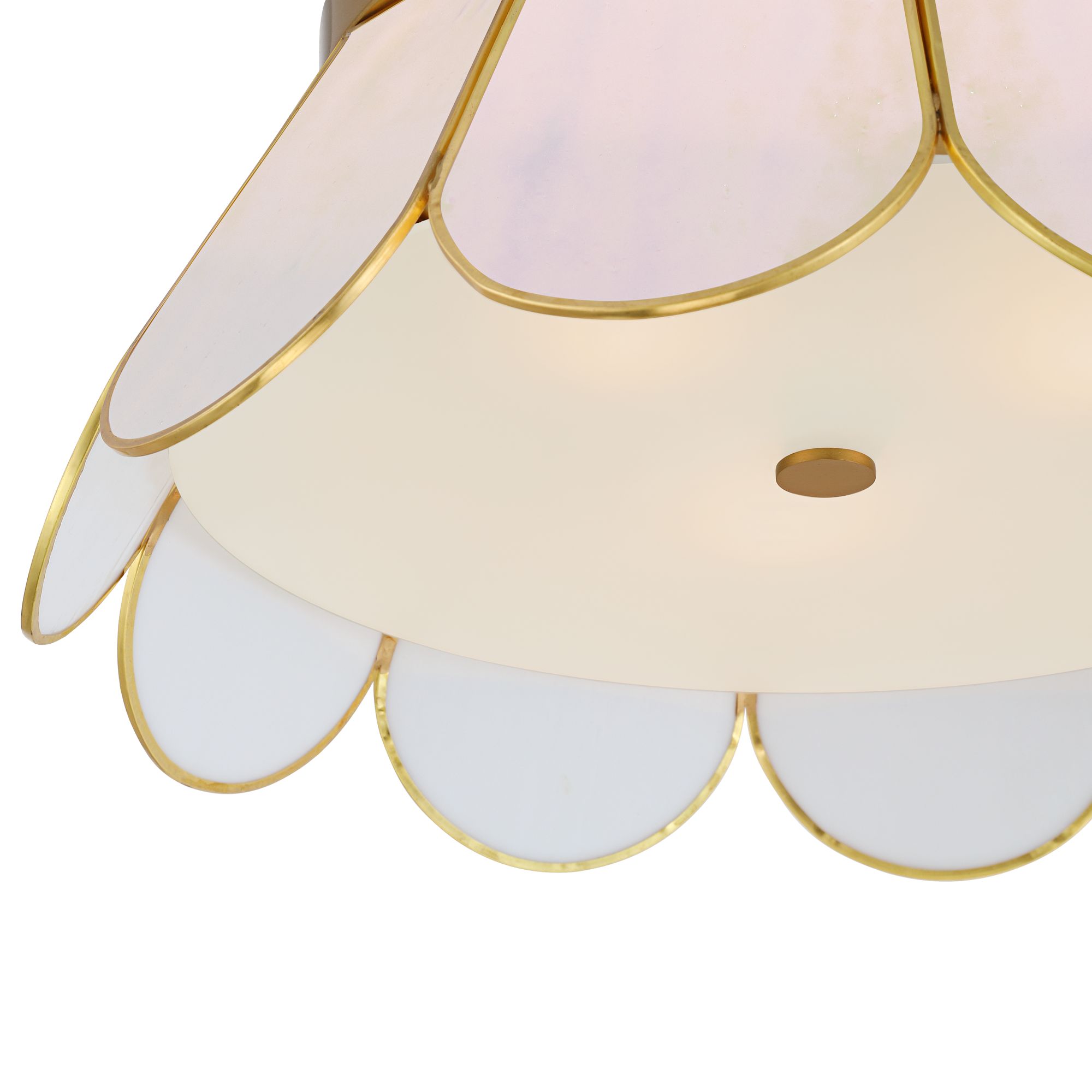 Image 3 Possini Euro Eldridge 15 3/4"W Warm Brass and Seashell Ceiling Light more views