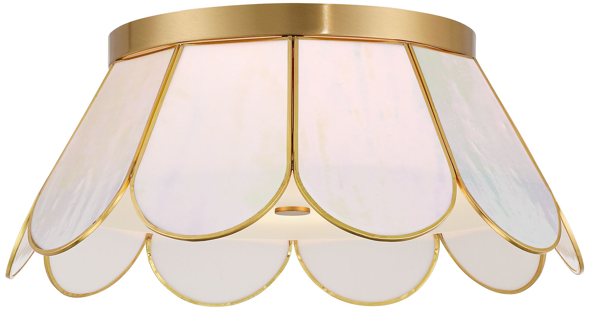 Image 5 Possini Euro Eldridge 15 3/4"W Warm Brass and Seashell Ceiling Light more views