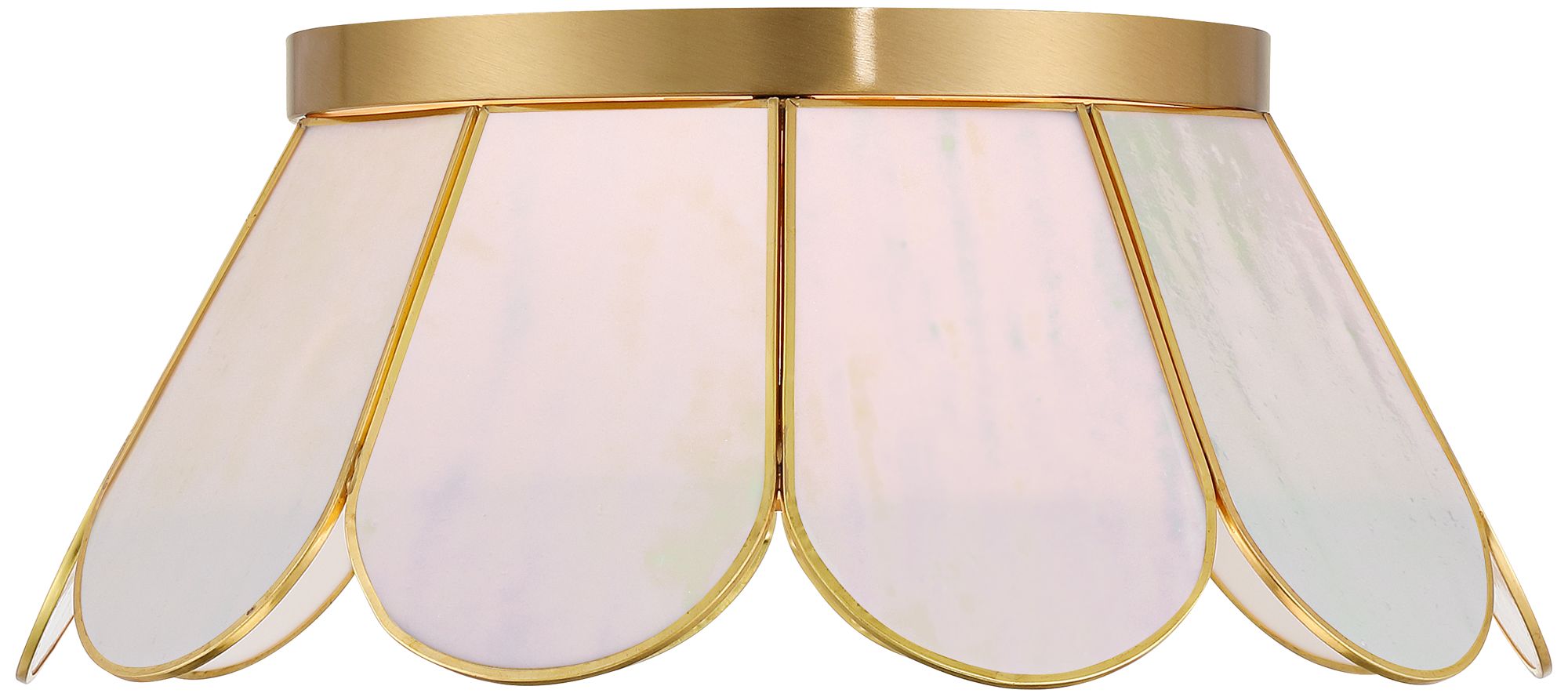 Image 6 Possini Euro Eldridge 15 3/4"W Warm Brass and Seashell Ceiling Light more views