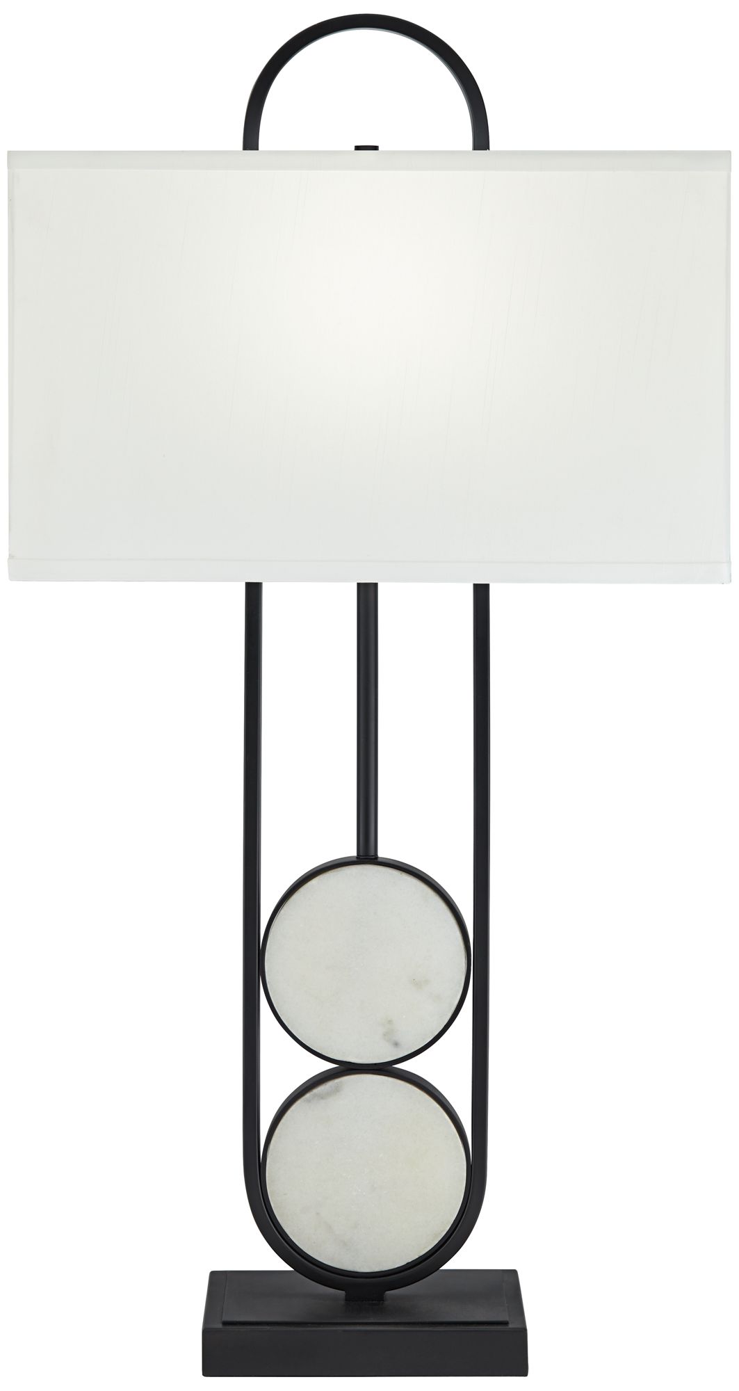 Image 2 Possini Euro Eleanor 32 1/4" Black and White Marble Modern Table Lamp