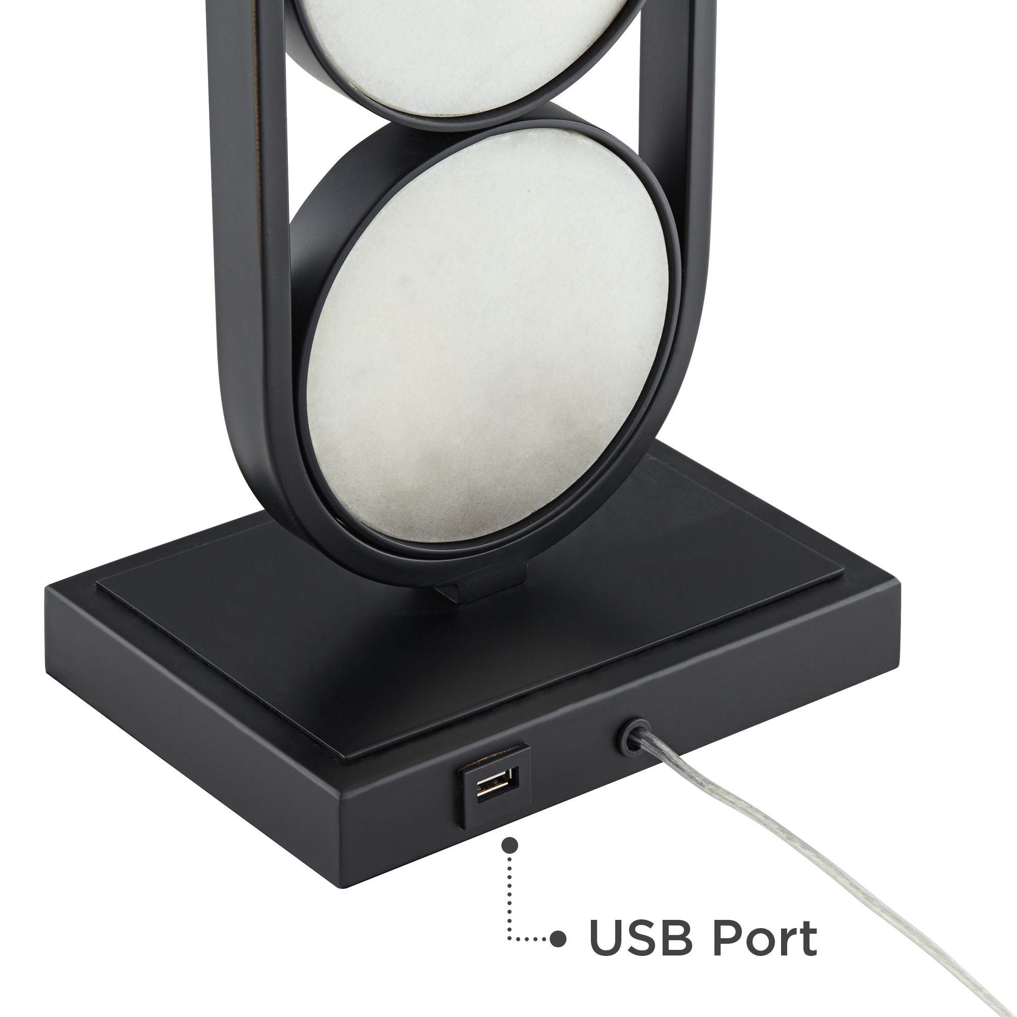 Image 6 Possini Euro Eleanor 32 1/4" Black and White Marble Modern Table Lamp more views