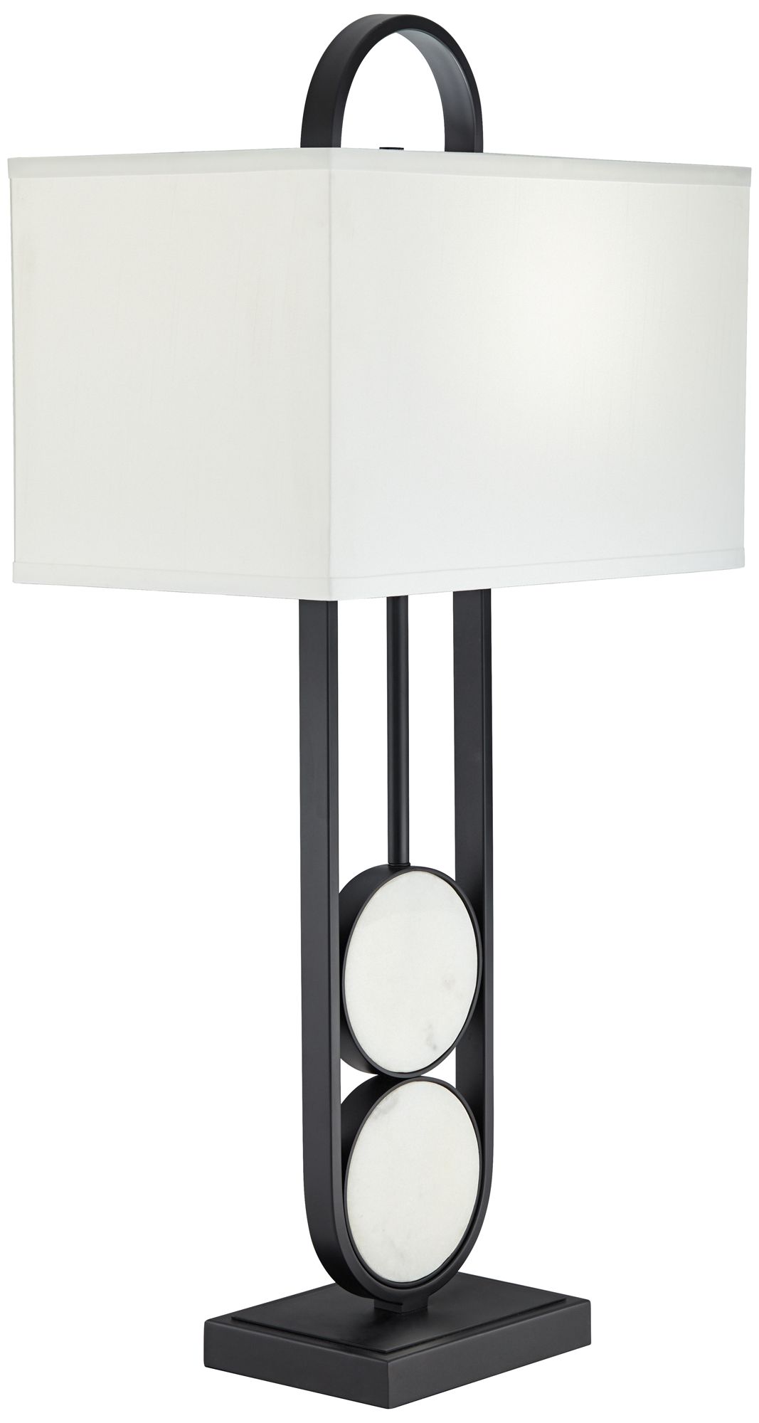 Image 7 Possini Euro Eleanor 32 1/4" Black and White Marble Modern Table Lamp more views