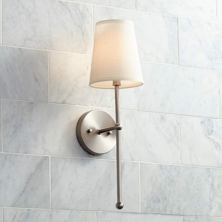 Image 7 Possini Euro Elena 21" High Brushed Nickel Wall Sconce Set of 2 more views