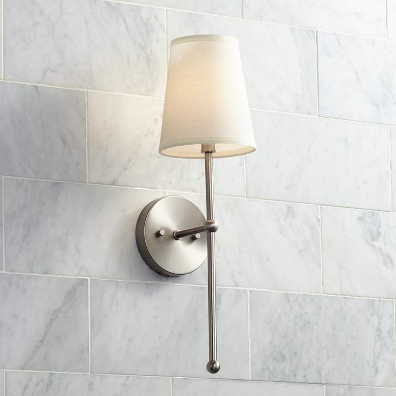 Possini Euro Elena 21&quot; High Brushed Nickel Wall Sconce