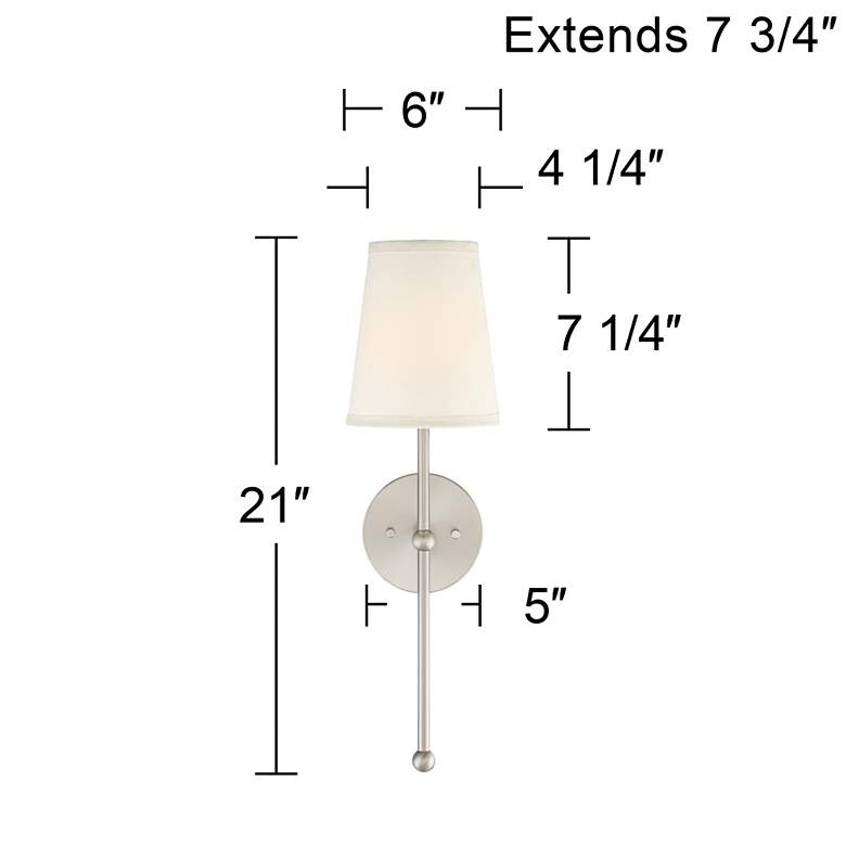 Image 7 Possini Euro Elena 21 inch High Brushed Nickel Wall Sconce more views