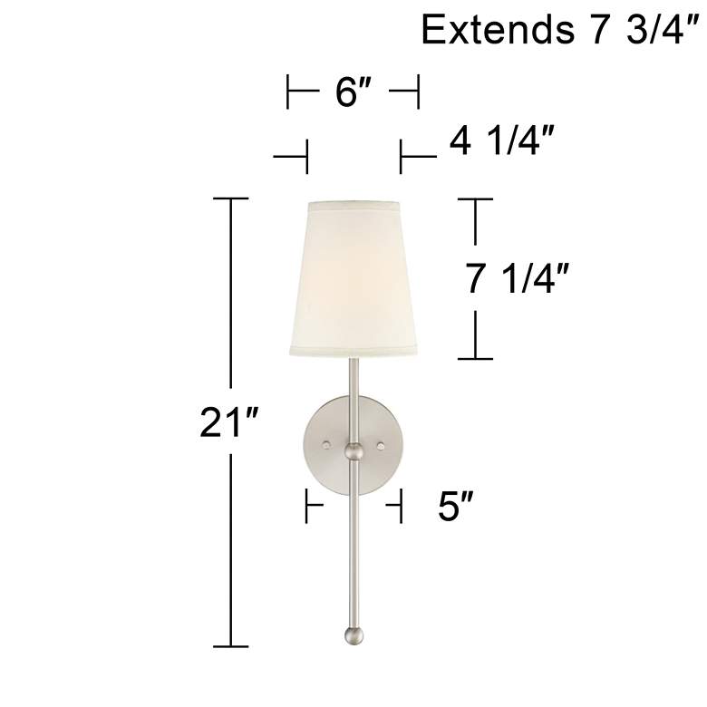 Image 7 Possini Euro Elena 21" High Brushed Nickel Wall Sconce more views