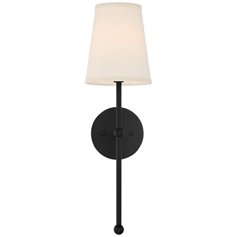 Image 4 Possini Euro Elena 21 inch High Matte Black Wall Sconce Set of 2 more views