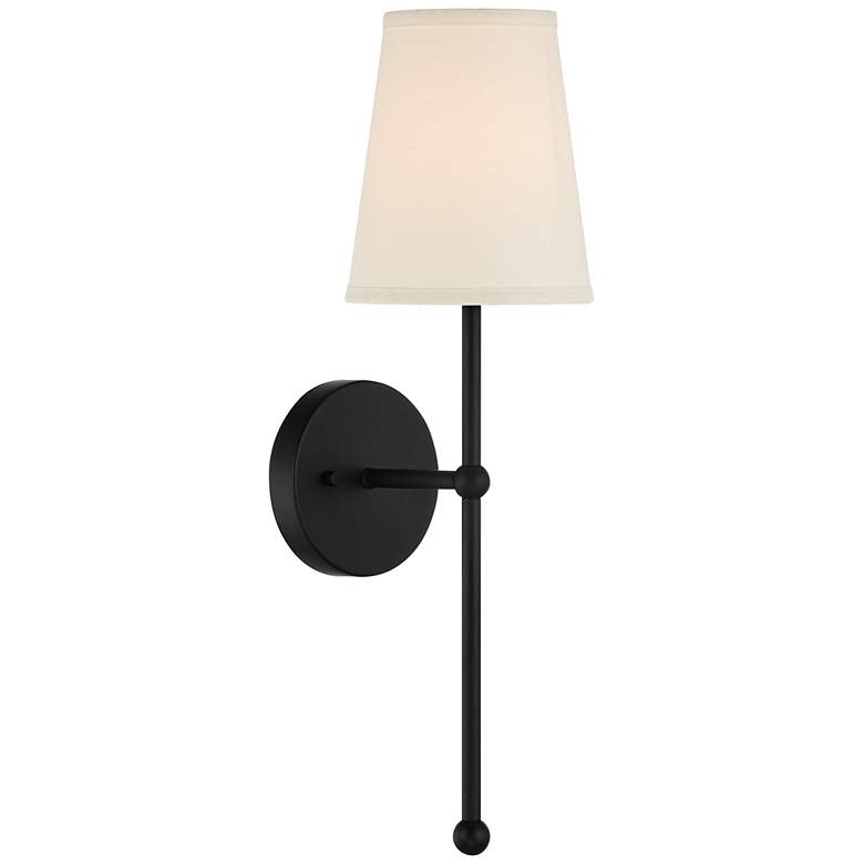 Image 5 Possini Euro Elena 21 inch High Matte Black Wall Sconce Set of 2 more views