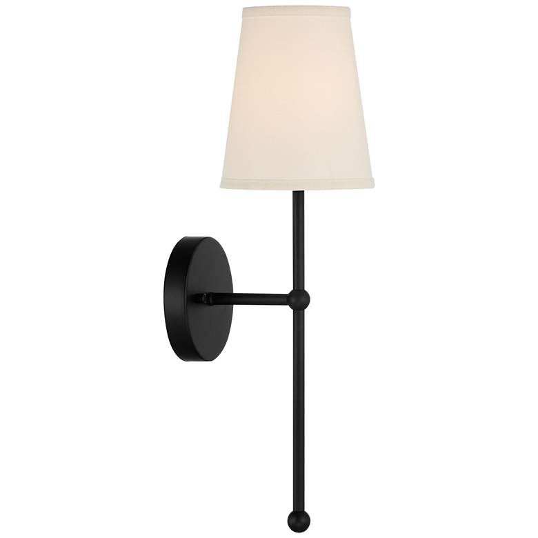 Image 6 Possini Euro Elena 21 inch High Matte Black Wall Sconce Set of 2 more views