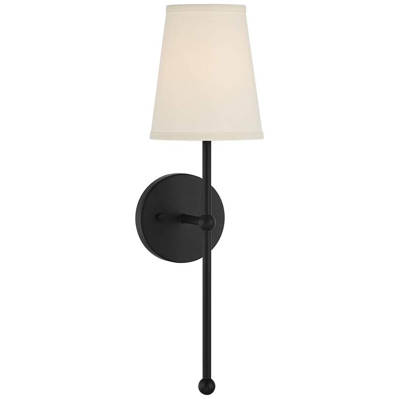 Image 2 Possini Euro Elena 21 inch High Matte Black Wall Sconce