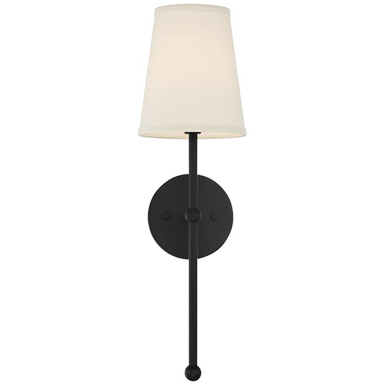 Image 4 Possini Euro Elena 21 inch High Matte Black Wall Sconce more views