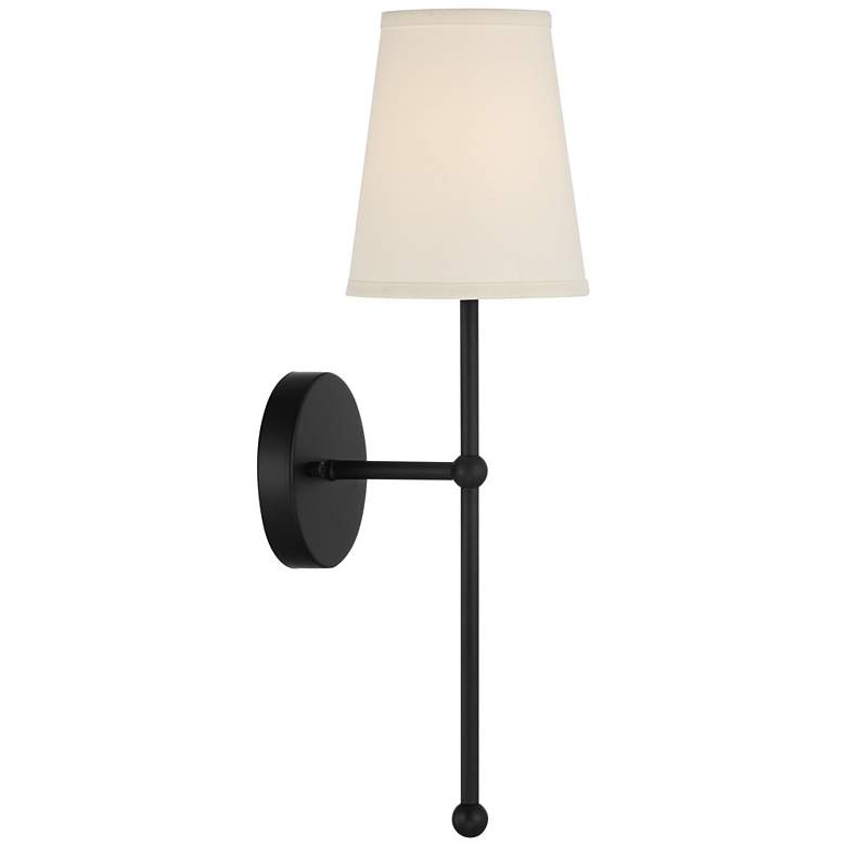 Image 6 Possini Euro Elena 21 inch High Matte Black Wall Sconce more views