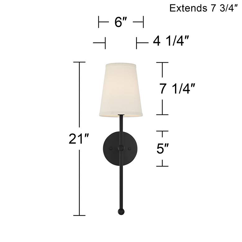 Image 7 Possini Euro Elena 21 inch High Matte Black Wall Sconce more views