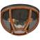 Possini Euro Eleri 13" Wide Wood and Mesh Dome Ceiling Light