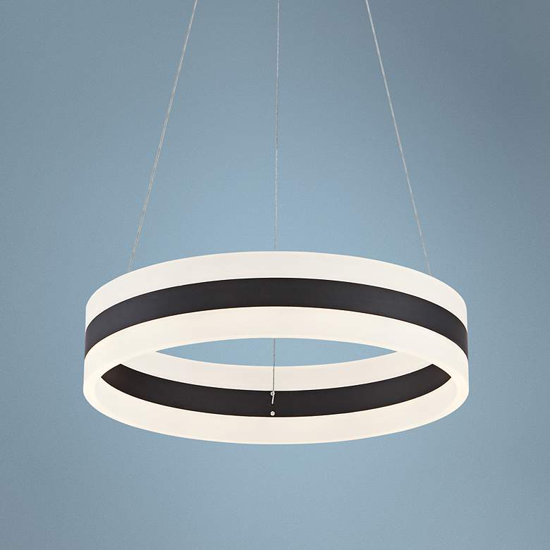 Image 1 Possini Euro Elfi 15 3/4" Wide Chrome LED Circle Pendant