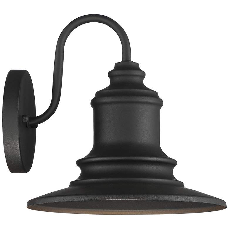 Image 6 Possini Euro Elgin 9 1/2 inchH Textured Black Outdoor Wall Light more views